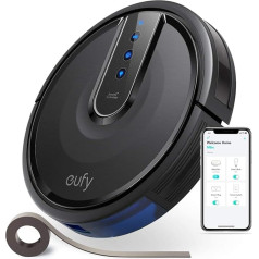 eufy [BoostIQ] RoboVac 35C, Wi-Fi, modernizēts, īpaši plāns, 1500Pa spēcīga sūkšana, skārienvadības panelis, 6 pēdas norobežojošās lentes, kluss, pašpietiekams, pašuzlādējas, tīra cietas grīdas(vispārīga lietošana)