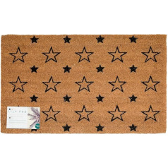 LPDoormats Kokosa paklājiņš neslīdošam smagam lielam durvju paklājamam 75cm x 45cm iekštelpās aizsargātam āra lietojumam (Star Small)