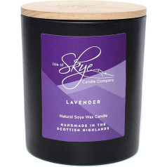 Skye sala Große Kerze in Glas. Lavendel. 45HR. Natural Soja Wachs. Roku darbs. In Geschenkverpackung