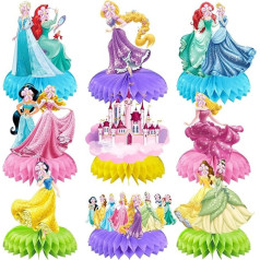 9 Princess Honeycomb Ball Dekorācijas Princess Honeycomb Centrepiece galda apdare Princess Birthday Party Supplies