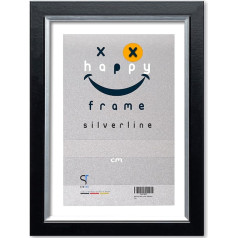 Happy Frame Silverline 30 x 42 cm melns ar sudraba apmali Akrila stikla koka rāmis melnā / sudraba krāsā