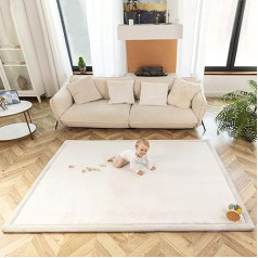 Hakuna Matte Coral Velvet Mat Play Mat for Baby 200 x 150 x 2 cm, Grey - Crawling Blanket for Baby with Memory Foam - Baby Crawling Mat with Non-Slip Underside for Playing - Oeko-Tex 100 Certificate