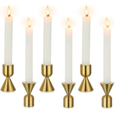 Inweder sveču turētājs Zelta sveču turētājs Taper Candle: Svečturis: 6 metāla moderns sveču turētājs Vintage sveču turētājs Taper sveces galda rotāšanai Kāzu Helovīns Dzīvojamās istabas rotājums.