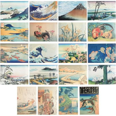 Katsushika Hokusai plakāts 20 dizaini 13x19 collas (20 eksemplāru iepakojums)