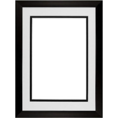 Rainbow Strip Matte Black and Matt White Picture Frame Foto rāmis Matēts melns un matēts balts rāmis Plakātu displejs Snap Frame ar dubulto stiprinājumu - Izvēlieties ar reālu stiklu un perspex stiklu - DM R Blkmatandwhtmat PX - RL Glsparent