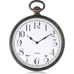 FISHTEC Design-Wanduhr - Taschenuhr Vintage - leicht ablesbar mit großen Ziffern - geeignet für Küche, Büro, Wohnzimmer 30 cm - Schwarz & Kupfer