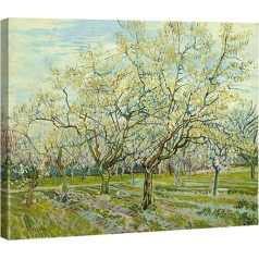 Wieco Art - The White Orchard von Van Gogh, berühmte Ölgemälde, Reproduktion, moderne gespannte und gerahmte Landschaftskunstwerke, grüne Bilder auf Leinwand, Wandkunst für Heimdekorationen