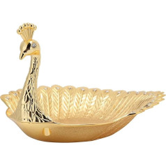 Pāvs Dekoratīvie augļu bļodas, cinka sakausējuma Candy Plate Dry Fruit Bowl Carving Work Pāvs Snack Plate, lai novietotu žāvētu augļu Pāvs Snack Plate apdare Craft Ornament