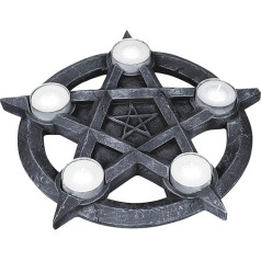 Nemesis Now Teelichthalter Pentagramm 32cm grau