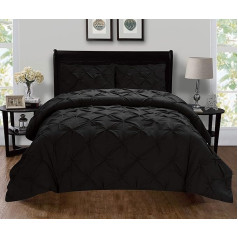 Elegant Comfort LUXURY SUPER SOFT COZY 1500 THREAD COUNT EGIPTIJAS KVALITĀTE 3 PIECE PINCHING DESIGN nemaisāms sega Cover Set King California King Black