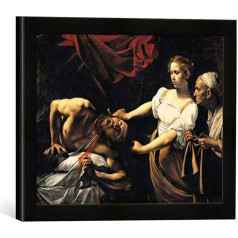 Michelangelo Merisi Caravaggio Judith Beheaded Holofernes Art Print in High-Quality Handmade Picture Frame 40 x 30 cm Matt Black