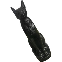 DOITOOL sveķu Senās Ēģiptes kaķa statuete: Ēģiptes dieviete kaķis figūriņa Bastet kaķis formas figūra Ēģiptes leģendas Izglītojoša skulptūra Mājas dekors melns