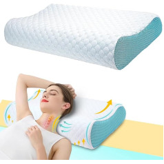 Timebox Memory Foam Kissen für Nacken- und Schulterschmerzen, orthopädisches Nackenstützkissen zum Schlafen, Zervikales ergonomisches Kissen für Seiten-/Rücken-/Bauchschläfer, atmungsaktive