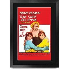 HWC Trading Some Like It Hot A3 Framed Signed Printed Autographs Picture Print Photo Display Gift For Marilyn Monroe Film Fans