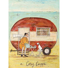 Sam Toft A Cosy 60 x 80 cm Cuppa Canvas Print, Multi-Colour