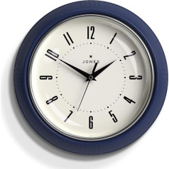 JONES CLOCKS® Ketchup sienas pulkstenis Retro dizains Ideāli piemērots virtuvei, mājas birojam, guļamistabai 25cm (Indigo zils)