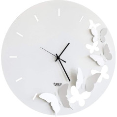 Butterfly Spring Orologio Parete Bianco 40 cm