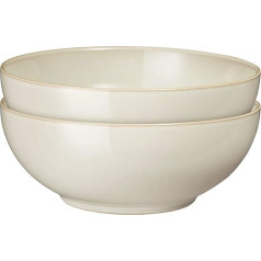 Denby 016048827 Graudaugu bļoda, keramikas trauki, krēmkrāsas krāsā, 2 bļodas