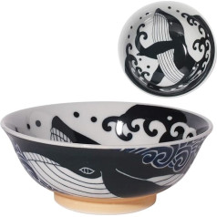 Minorutouki Mino Ware White Wave Whale Pasta Bowl φ8.15 × H2.95 collas 598.5 g Ražots Japānā