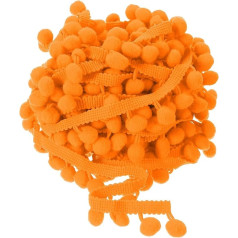 uxcell Fransenborte, 9,1 m, Pompom-Ball, Nähzubehör, Basteln, für Zuhause, Vorhang, Kleidung, Kissen, Dekoration (12 mm, oranžinė)