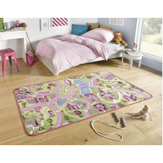 Hanse Home Play Spielteppich Sweet Town –Kinderteppich Jungen & Mädchen Kurzflor Teppich Straßen-Spielteppich Stadt Auto Straße-Motiv für Schlafzimmer, Kinderzimmer, Spielzimmer –90x200cm