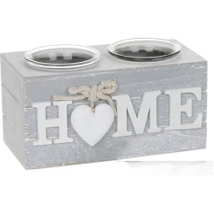 Joe Davies Provence Teelichthalter, shabby chic, Holz mit Herzen, keramik, Grau Home