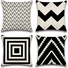 Soleebee 4 Pack Polyester Linen Cushion Cover apdare guļamistabai Gultas automašīnai Mājas dīvāns 45 x 45 cm (Wave)