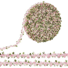 WEBEEDY Spitzenband mit Blumenstickerei, rosa Blumenband, DIY-Spitzenapplikation, Nähen, Basteln, Spitzenborte für Hochzeitskleider, Verzierung, DIY, Party-Dekoration, Kleidung, 15 Stück