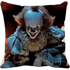 Pludmales pieturas šausmu filma Pennywise Scary Clown Scatter Cushion Cover | Unikāla mājas apdare Inspo Gift Idea | 45 x 45 cm | Pennywise Portrait