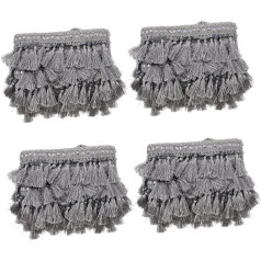 Lurrose Pack of 4 Tassel Hanging Tassel Tassel Lace Tassel lentes Bead Decor Bow Logu aizkari Tassel auduma šūšanas apdares un rotājumi Aizkaru dekorēt auduma Appliques