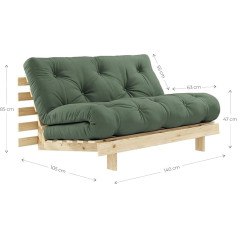 Karup Design Sofa Bed, Cotton, Olive Green, 85 x 140 x 105 cm