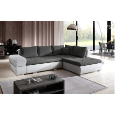 Ml Furniture Ltd Santorini Corner Sofa in L-Shaped 272 cm x 190 cm - Sofa Bed with Bed Box - Couch with Storage Space and Cushions - Sofa with Sleep Function Colour: As in the First Picture