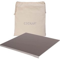 Ceciluì CECILUÌ Kneading Board, Stainless Steel, Large, Gift Cotton Bag, Table Top for Kitchen, Bar, Restaurant, Available in Various Sizes (40 x 50 cm, Edge 2 cm)