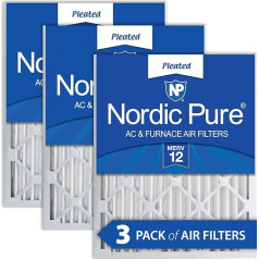 Nordic Pure Merv 12 Bundfaltenhose Klimaanlage Ofen Filter, 3 kastes, 20x25x2M12-3