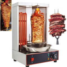 YhsPkh Döner-Kebab-Maschine - 360° Automatisch Drehbar, Vertikaler Kebab-Döner Aus Edelstahl, Kommerzielle Grill-Fleischmaschine, Frei Einstellbare Hitzestufe