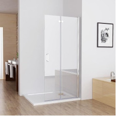 MIQU Recess Door 80 x 195 cm Walk in dušas kabīne Salokāms dušas ekrāns dušas šūpoles durvīm Salokāmās durvis dušas durvis izgatavotas no nano rūdīta stikla bezrāmju dušas ekrāns bez dušas paliktņa