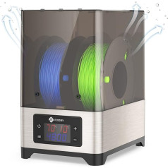 Kotsy Filament kaste ar skārienjūtīgo ekrānu 3D printerim 40-70 ℃, 3 kg filamentam, ar PTC sildītāju 110 W un reālā laika mitrumu, saderīga ar 1,75 mm, 2,85 mm un 3,00 mm filamentiem