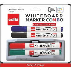 Cello Whitemate Whiteboard-Marker | 6er Set | verschiedene Tintenfarben | Whiteboard-Marker mit leicht löschbarer Tinte | nachfüllbare Whiteboard-Marker | Schule & Büro Schreibwaren-Marker