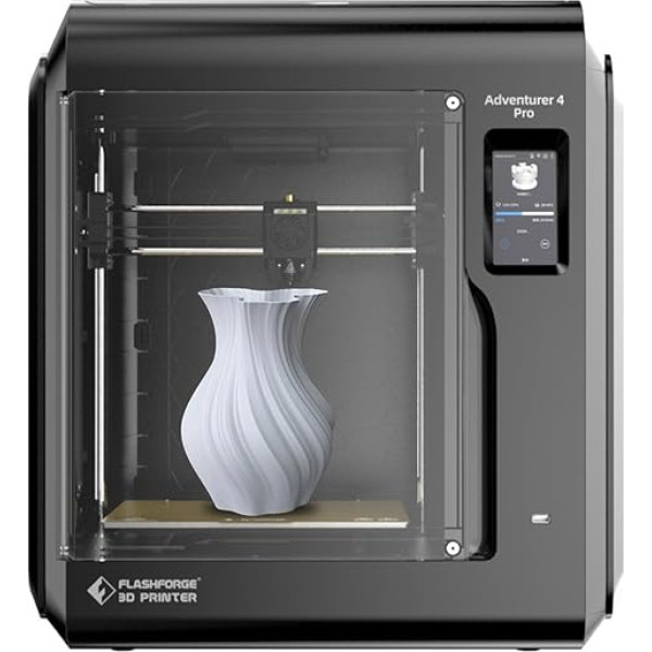 FLASHFORGE 3D printeris Adventurer 4 Pro, 30 punktu auto izlīdzināšana, maks. 5X ātrs 300 mm/s spiediens, efektīva dzesēšanas sistēma ar vara un rūdīta sprauslu saišķiem, ideāli piemērots