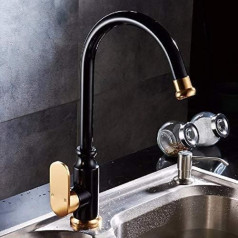 Küchenmixer-Kochplatten, Wasserhähne, Heißes Und Kaltes Wasser, Drehbare Spüle, Spüle Im Europäischen Stil, Schwarzes Gold, Aluminiumkabine. Fengong