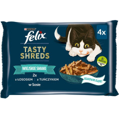 Felix вкусные кусочки с лососем и тунцом - влажный корм для кошек - 4х 80г