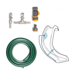 MEEGOON baseina slīdkalniņa smidzināšanas komplekts, baseina smidzināšanas komplekts ar šļūtenes adapteri, baseina slīdkalniņa rezerves daļas, izturīgas nerūsējošā tērauda baseina smidzināšanas sprauslas un savienotājelementi