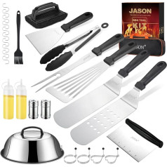 JASON 30-Piece Barbecue Cutlery Set - Professional Grill Accessory Set for Men Gift Stainless Steel Barbecue Tool Set for Blackstone Grill Spatula Grill Set for Burger Outdoor BBQ