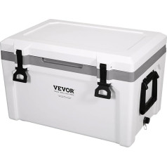 VEVOR Passive Cool Box Ice Box 57,26 L, izolēta dzesēšanas kaste Camping Thermal Box 45-50 Cans, kempinga kaste ledusskapis ar grozu, izolācijas dzesēšanas kaste Portable, ledus lādes dzesētājs daudzfunkcionāls, balta,