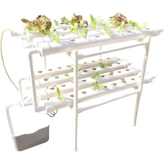 Loohacp Hydroponische Grow Kit 2-Schichten Pflanze PVC Hydroponische Systeme，72 Standorte, 8 Rohre Erdlose Pflanzenanbau-Systeme，mit Bildungs-Hydroponics-Systeme