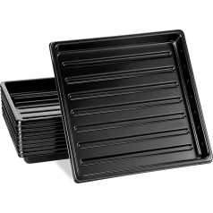 ZHIJIANLIFE 10 Pack 1010 Microgreens Propagation Tray without Holes Garden Seeds Start Tray Reusable Plant Germination Tray for Microgreens Wheatgrass Broccoli (Black)