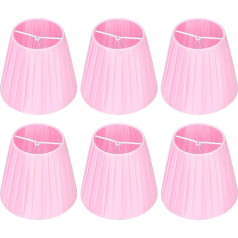 Beufee Pack of 6 Small Lampshades, lustra abažūri Clip On Small Pink Barrel auduma abažūrs sienas lampas, galda lampas, nomaiņa