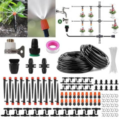 ILIKEPOW Dārza apūdeņošanas sistēma, 30 m + 5 m DIY pilienveida apūdeņošanas komplekts, automātiskais smidzinātājs terases augiem
