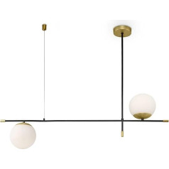 MAYTONI DECORATIVE LIGHTING Modern Nostalģija Piekaramais gaismeklis 2 spuldzes Stikla bumba Matēta stikla bronzas un melna krāsā viesistabai Ēdamistabai Guļamistabai E14 40 W Izslēgt.