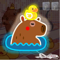 Krāsains Capybara neona zīme, Anywin dzīvnieku neona zīme sienas dekorēšanai, dimmable neona lampas guļamistabai, bērnu istabai, USB powered Button Switch, Ziemassvētku, dzimšanas dienas gaismas